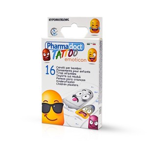 Pharmadoct Plastry dla dzieci TATTOO emoticon 16 szt.
