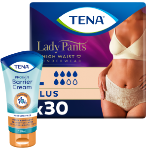 Bielizna chłonna TENA Lady Pants Plus Creme L 30szt. + TENA Barrier Cream GRATIS