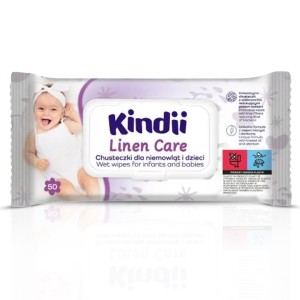 Kindii Linen Care – Nawilżane Chusteczki dla Niemowląt i Dzieci 50 szt.