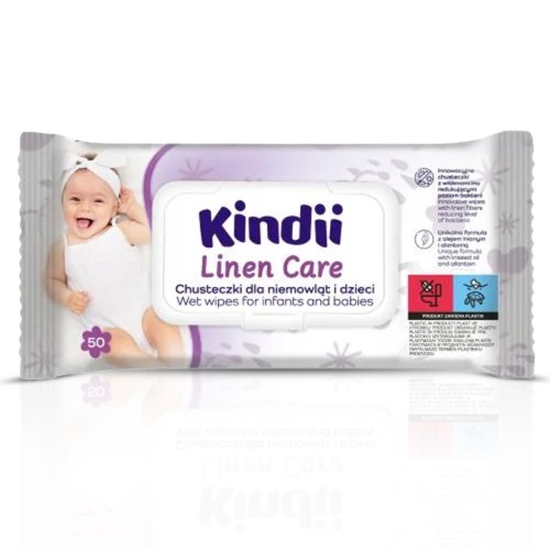 Kindii Linen Care Chusteczki Nawilżane dla Niemowląt i Dzieci 50 szt.jpg