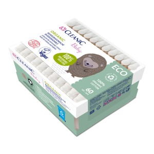 Cleanic Eco Baby Patyczki Higieniczne dla Dzieci i Niemowląt 60 szt.