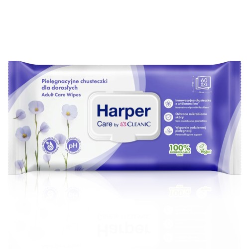 Harper Care By Cleanic Chusteczki pielęgnacyjne do ciała dla dorosłych 60 szt.jpg