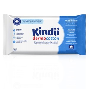 Kindii Dermo Cotton Chusteczki Nawilżane dla Niemowląt 40 szt.