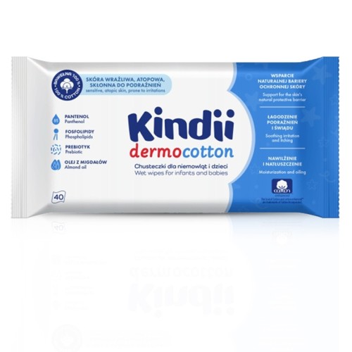 KINDII Dermo Cotton Chusteczki dla niemowląt i dzieci 40 szt.jpg